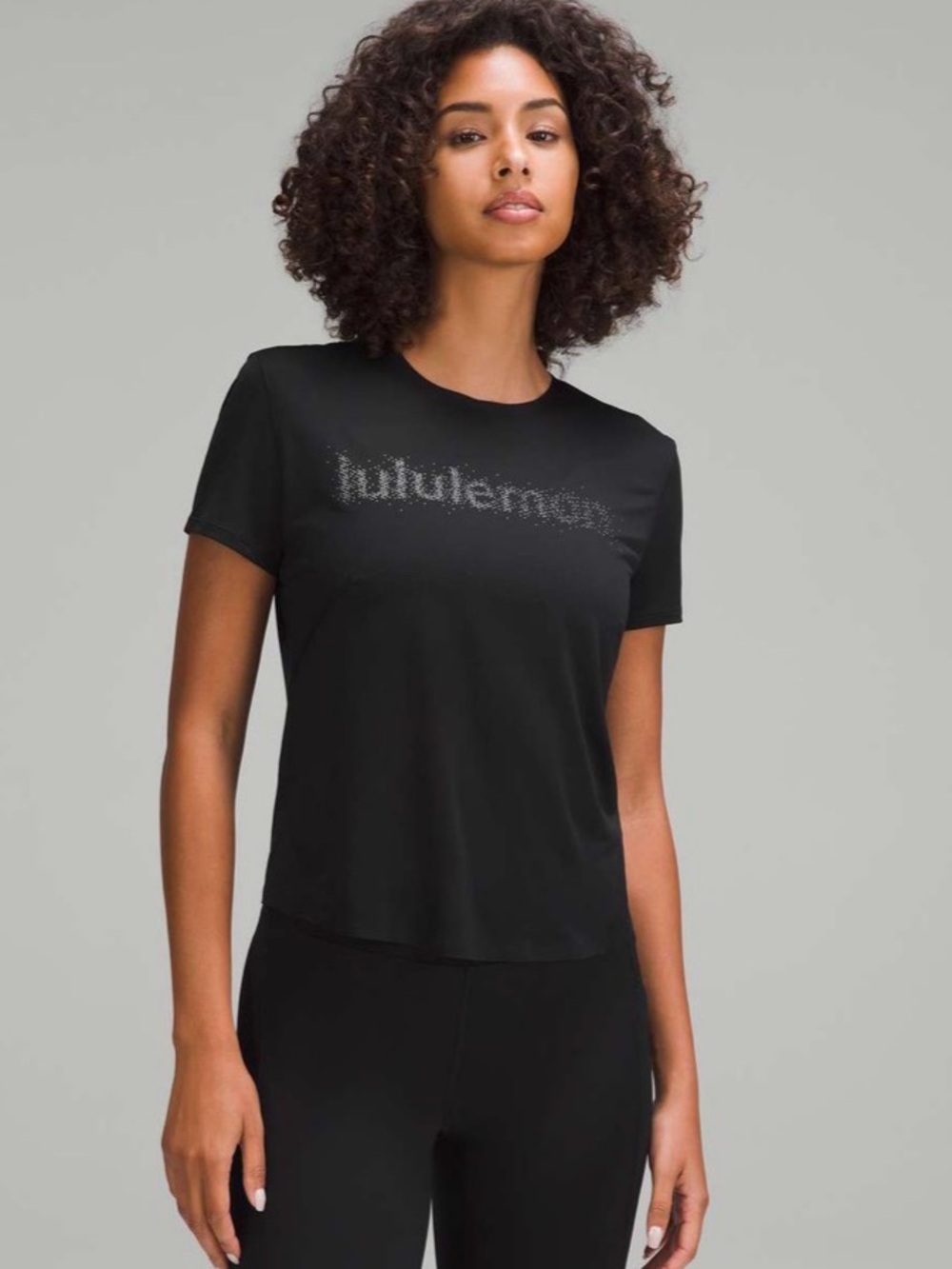 Lululemon ultralight reflective running t-shirt black size 4